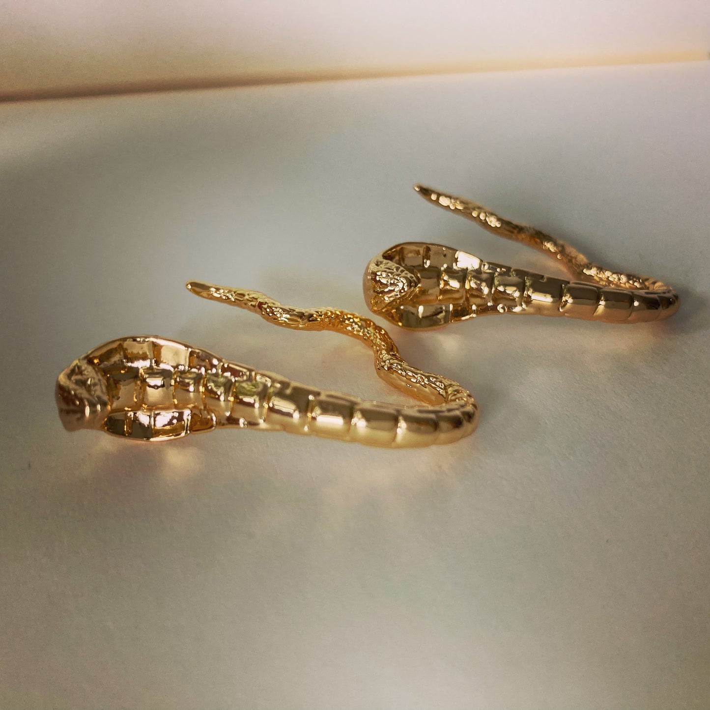 Gold Snake hoop earrings