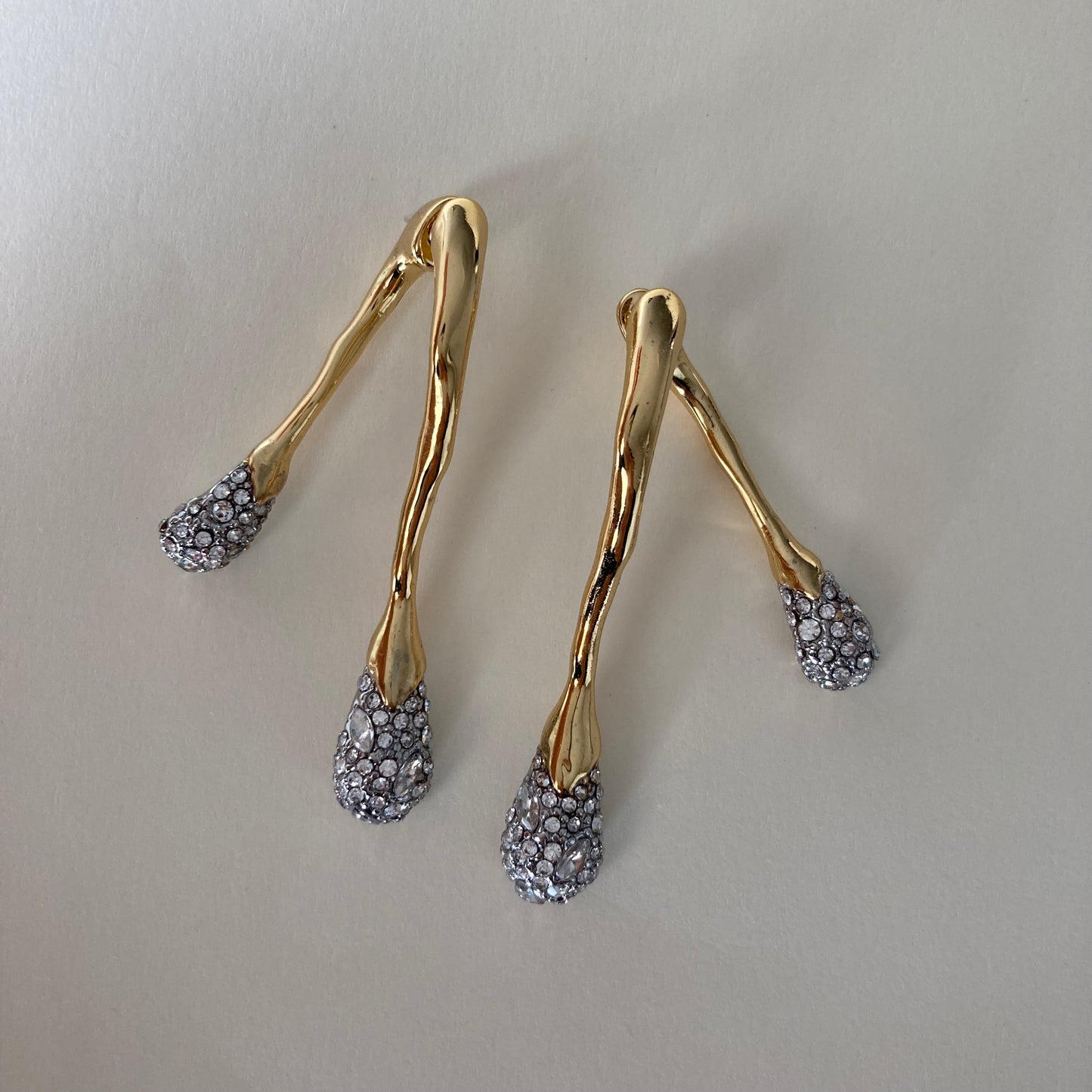 Long water drop Earrings with Sparkle diamond