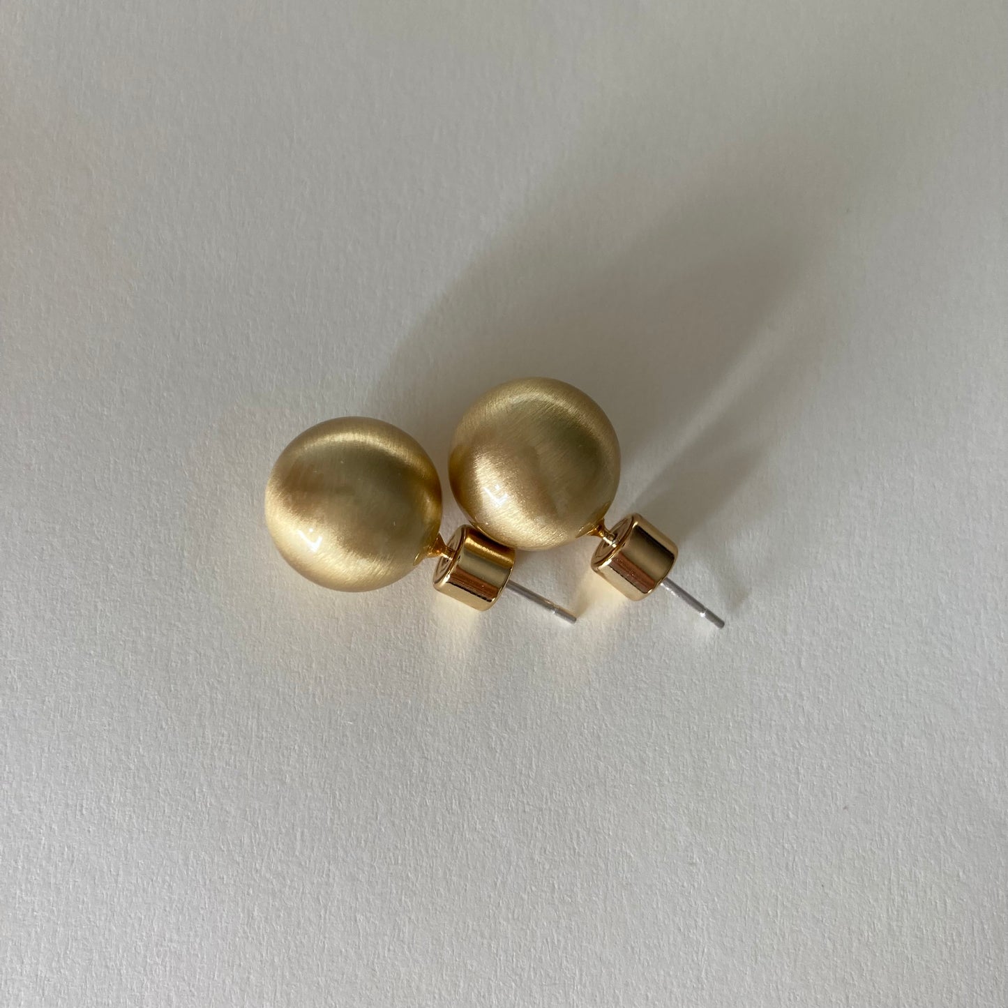 Brushed Hollow Ball Stud Earrings