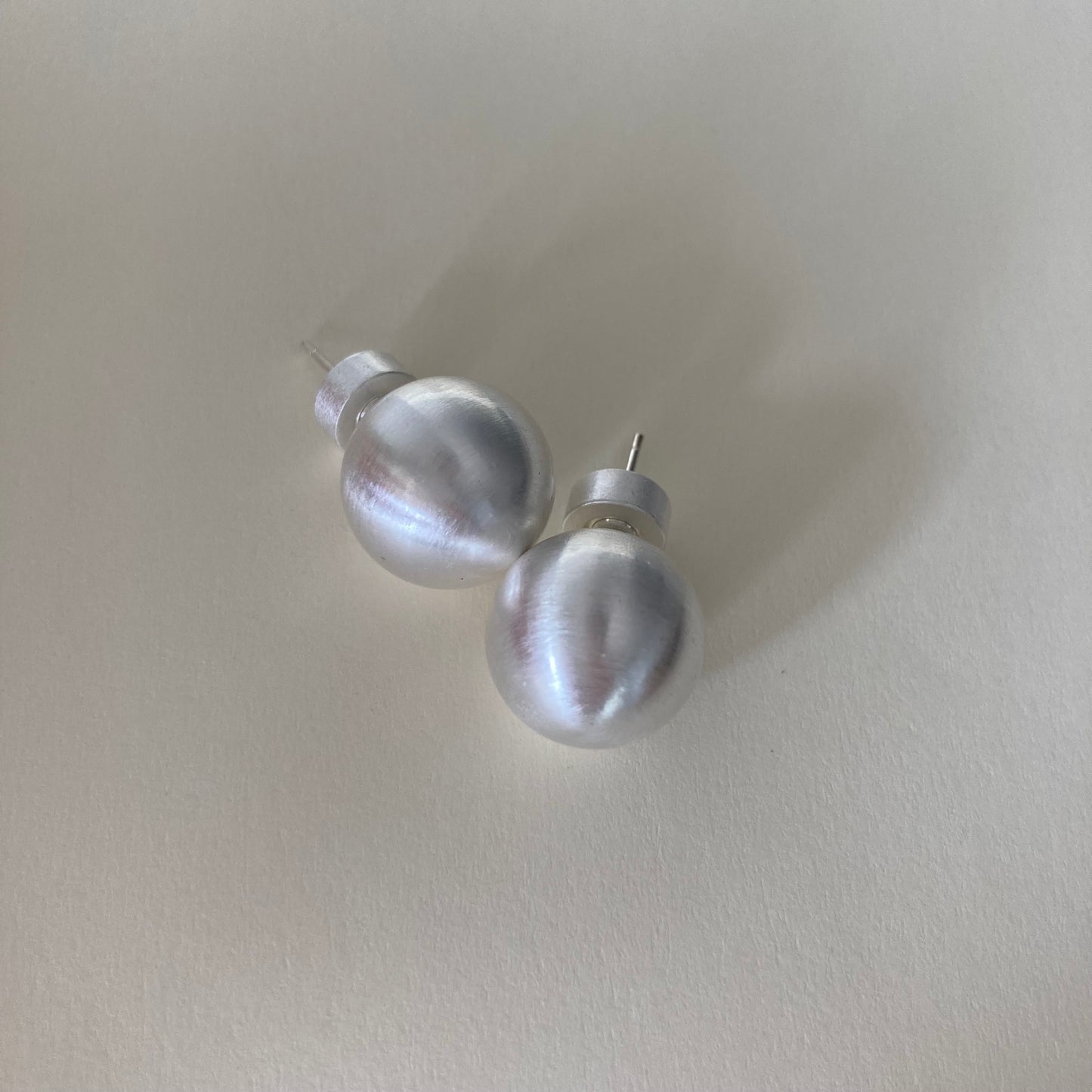 Brushed Hollow Ball Stud Earrings