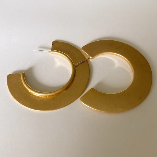 Gold Geometric Semi-Circle Hoops