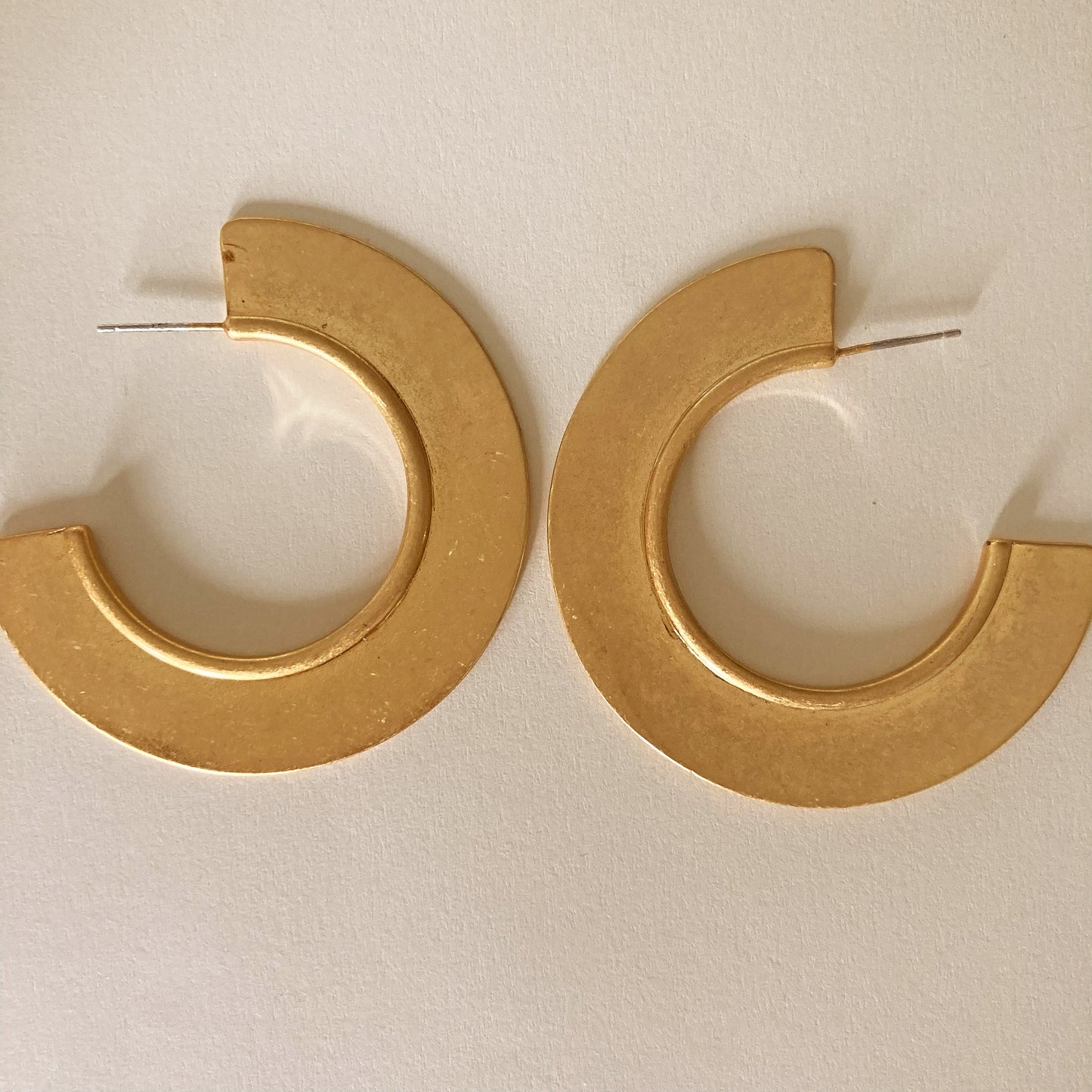 Gold Geometric Semi-Circle Hoops