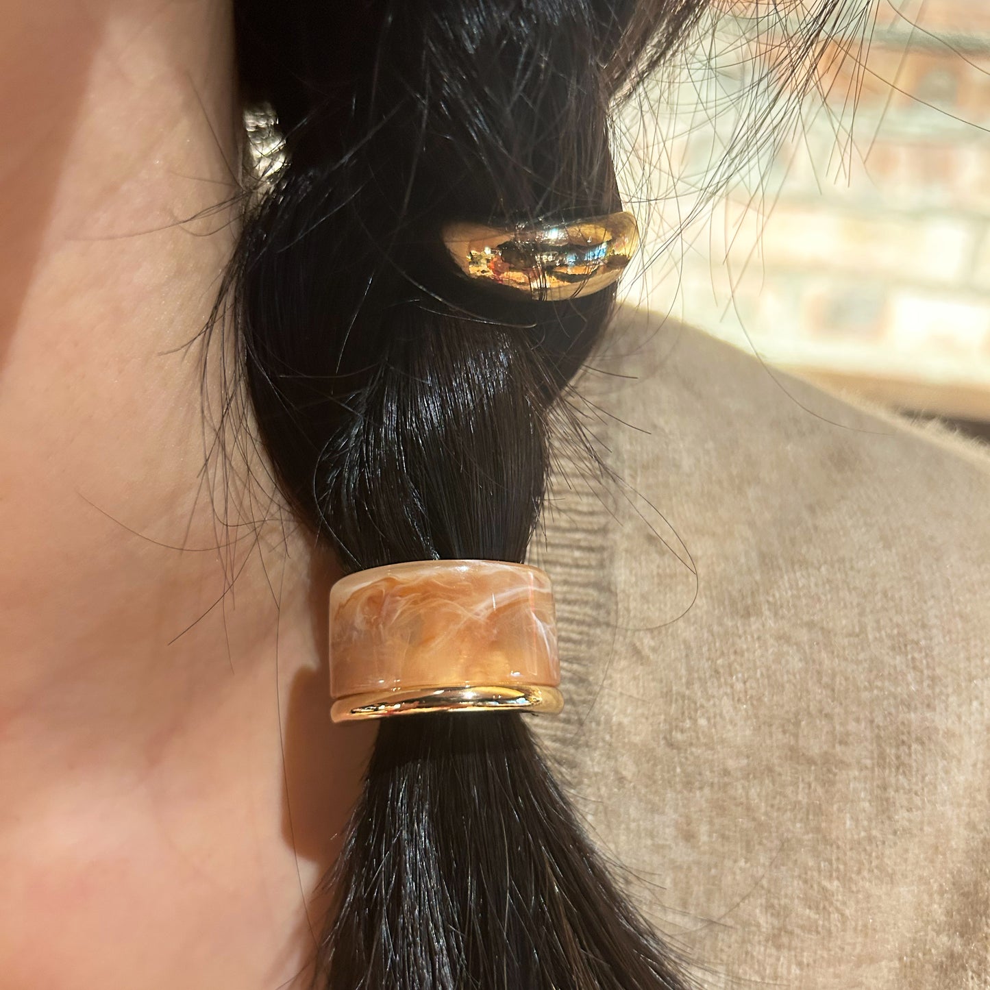 Marble Hair Cuff Set