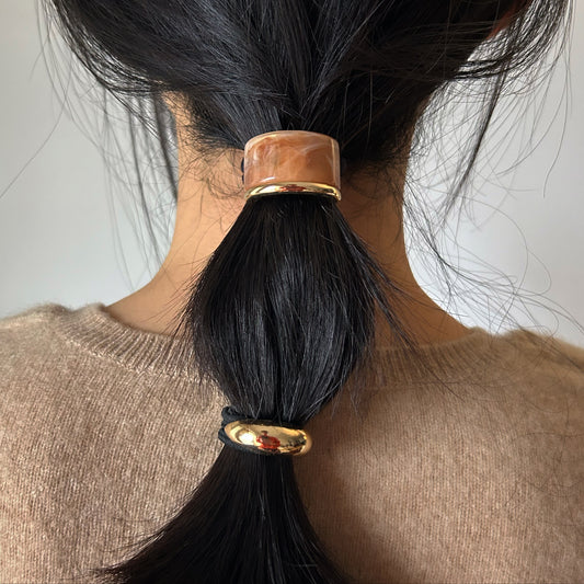 Marble Hair Cuff Set with gold trim