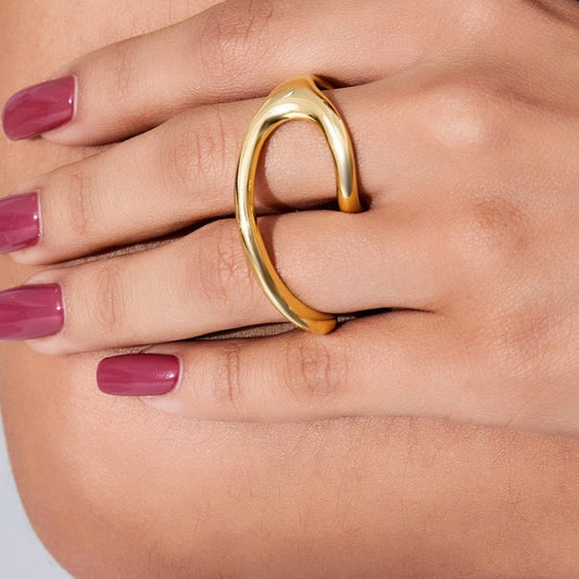 Modern Gold Twist two-finger Ring