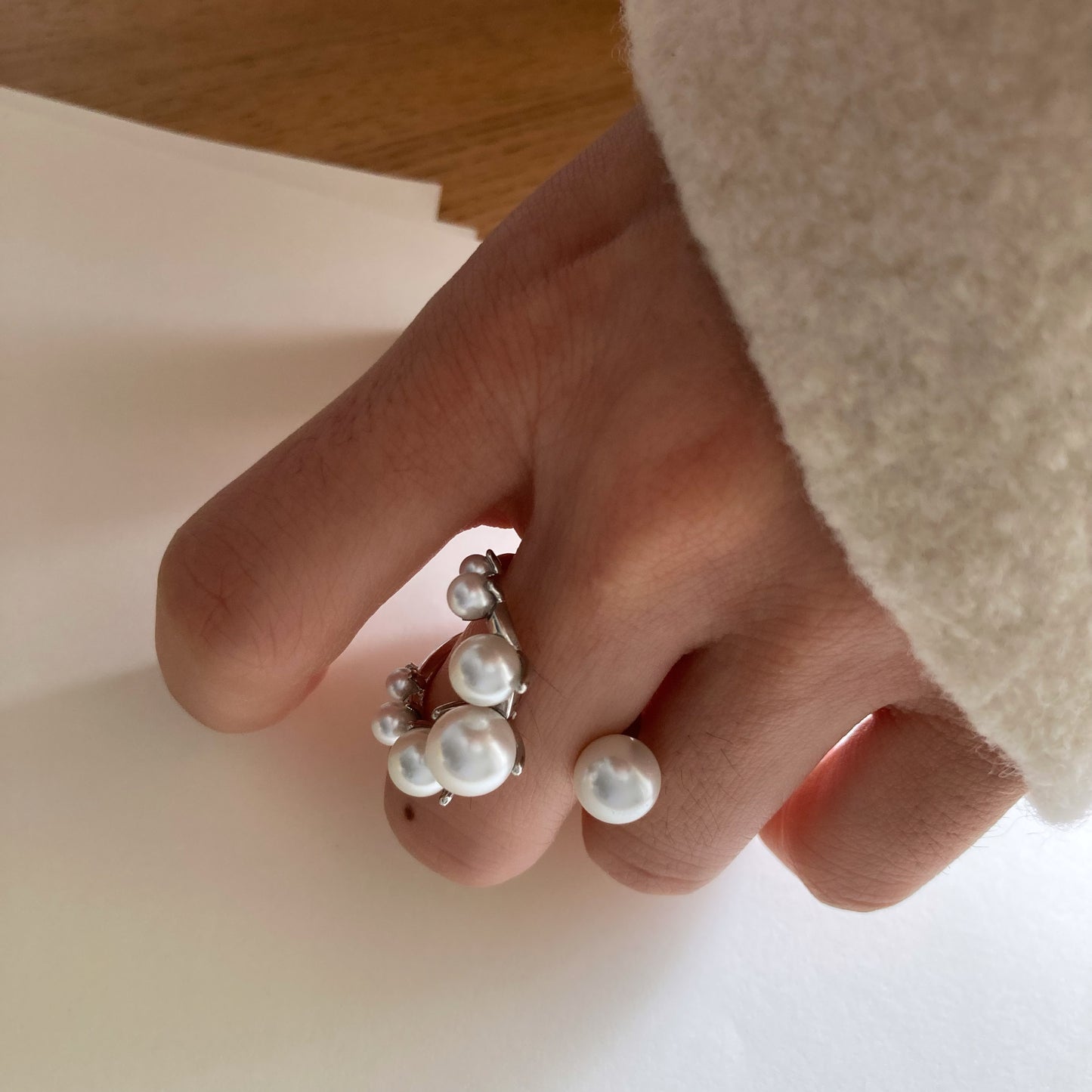 Elegant Pearl Cluster Ring